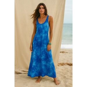 C&C California Blue Tie-Dye Maxi Dress